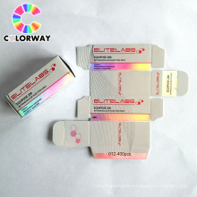 customized logo paperboard box label printing vial holographic label box for testoid
